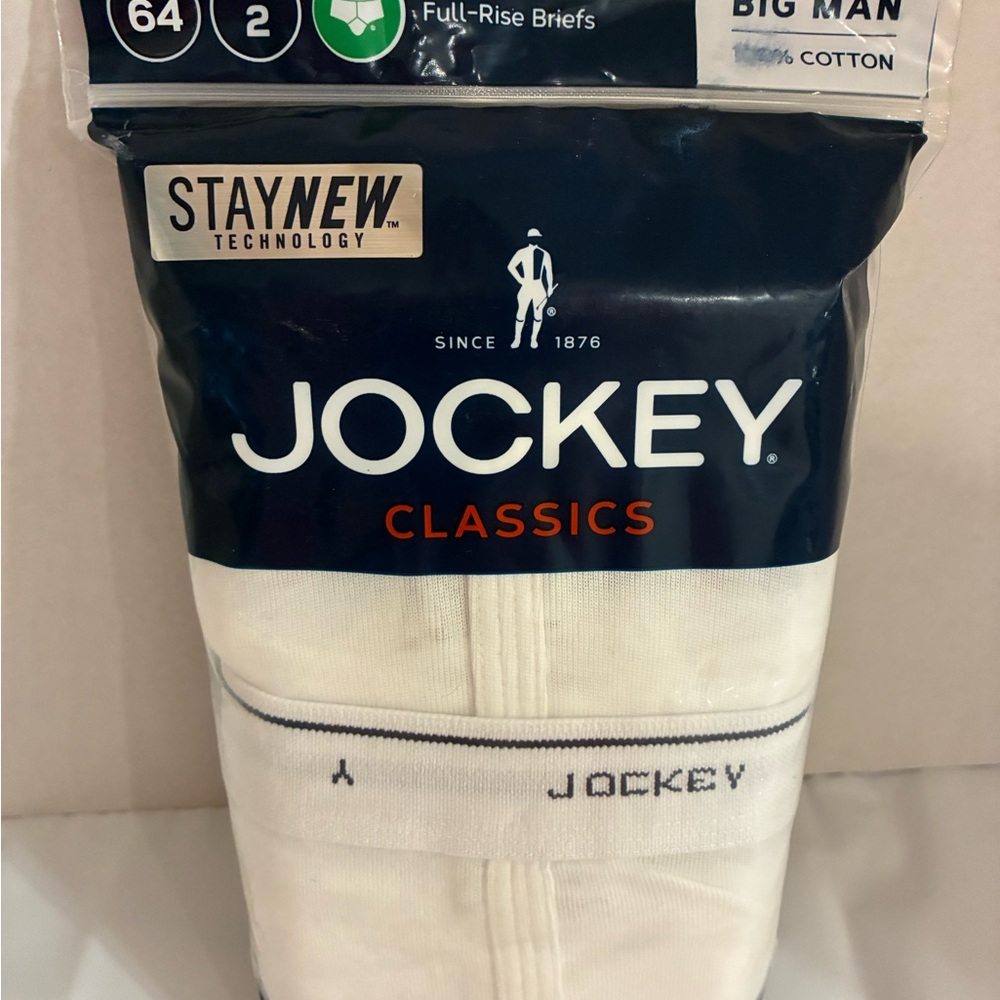 Jockey White Briefs with Black Waistband Detail